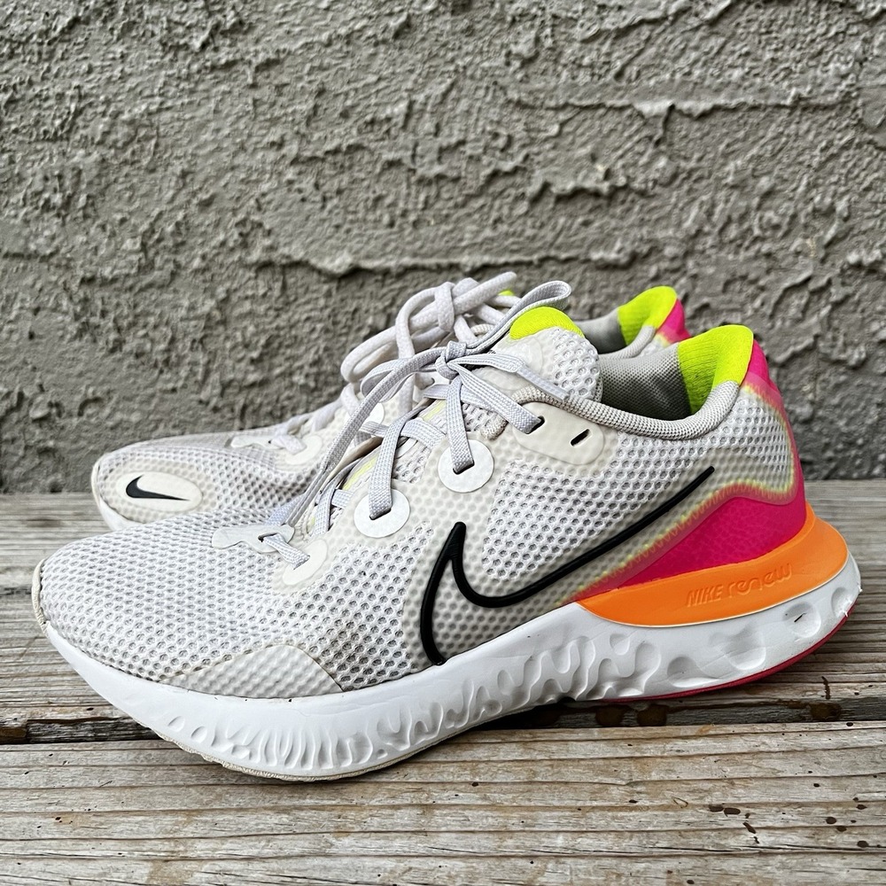 NIKE Shoes Women Size 8 RENEW RUN PINK ORANGE TRIM CK6360-005